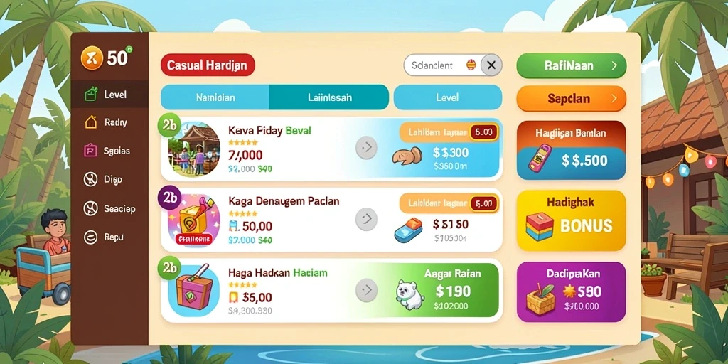 Tampilan awal game yang menarik dan ramah pengguna.
